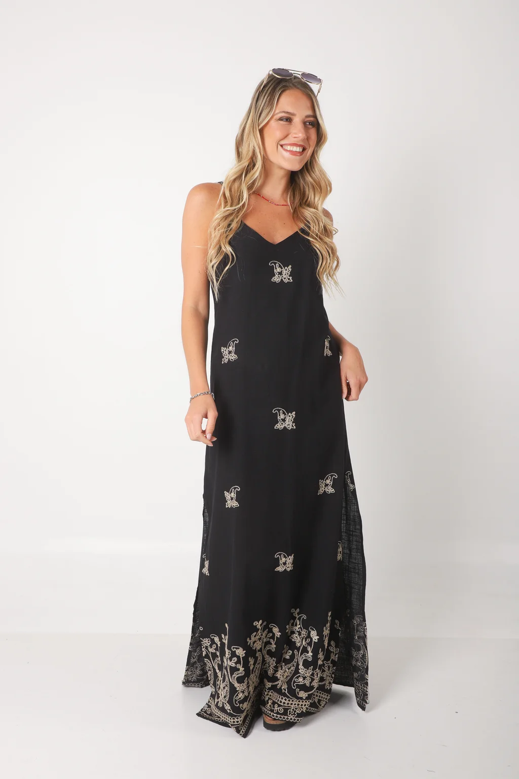 Vestido VOILA Lino bordado GUK70142-2