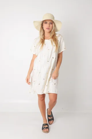  Vestido LOIRA lino c/bordado GUCH3013-1 - Vista 1