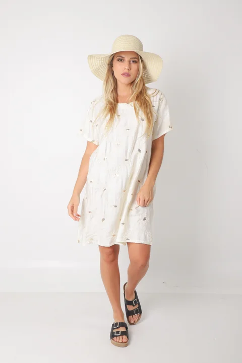  Vestido LOIRA lino c/bordado GUCH3013-1