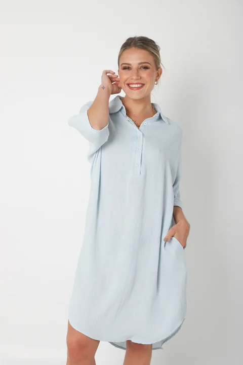 Vestido KAISER de Lino c/ Botones GU0333