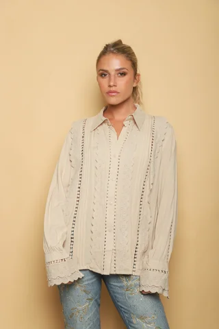 Camisa ABRIL Broderie c/volados GUK242 - Vista 3