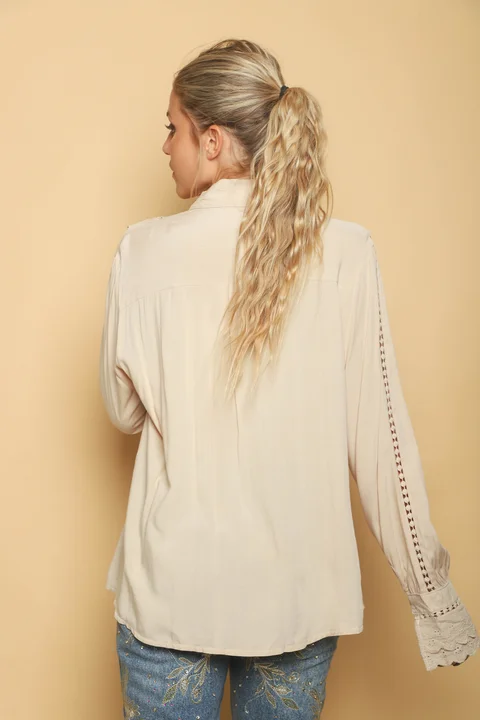 Camisa ABRIL Broderie c/volados GUK242