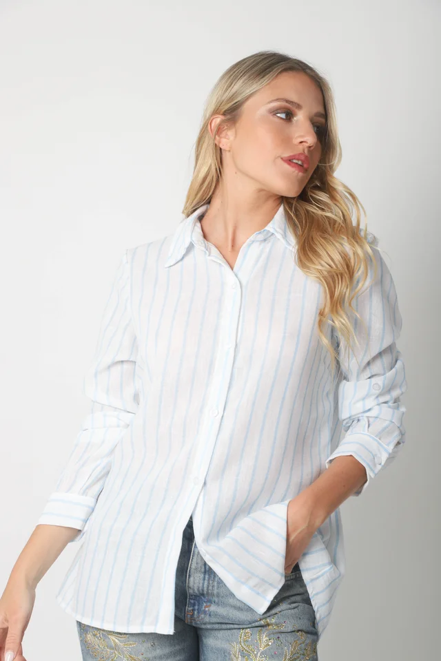 Camisa BELE Lino Rayada
