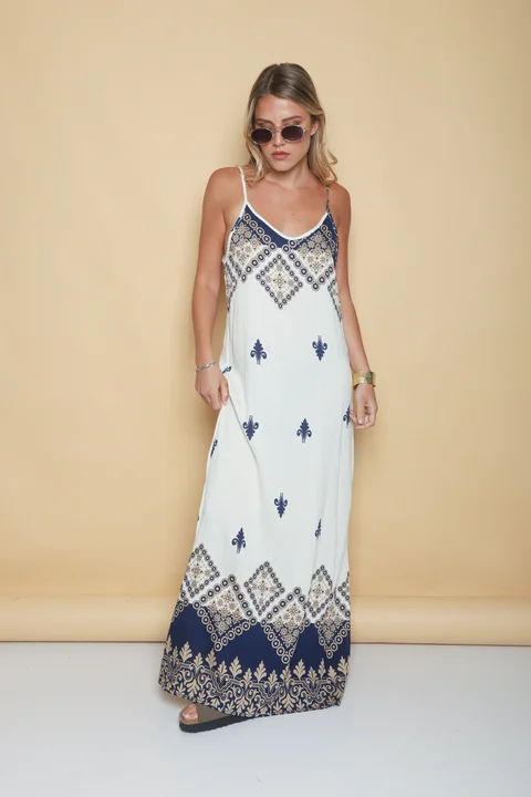 Vestido ARCIL lino estampado GUK70142-7