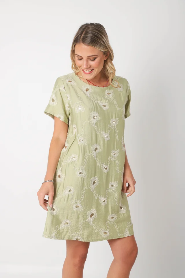  Vestido LOIRA lino c/bordado GUCH3013-1