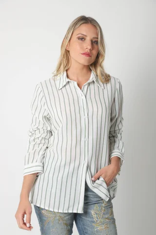 Camisa BELE Lino Rayada - Vista 1