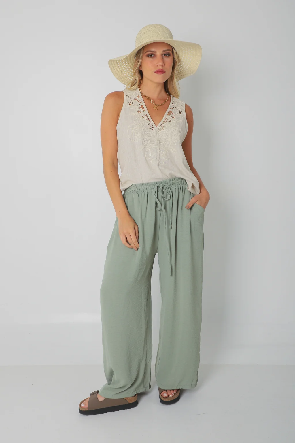 Pantalón OCEAN de CEY con Tiras y Bolsillos GU0331
