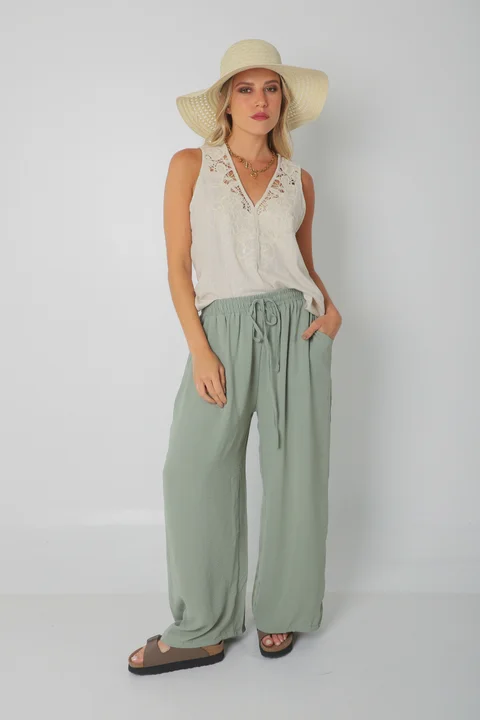 Pantalón OCEAN de CEY con Tiras y Bolsillos GU0331
