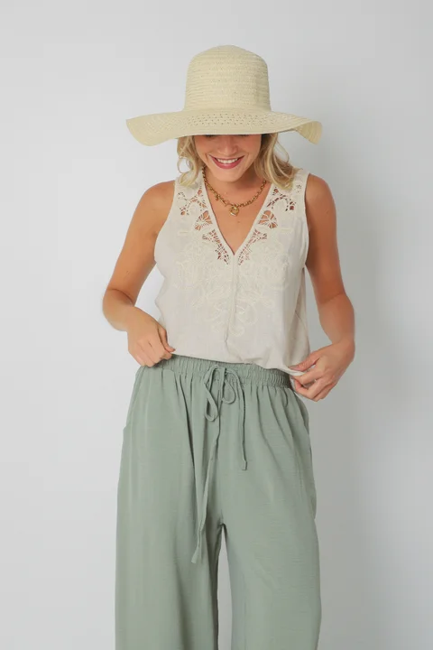 Pantalón OCEAN de CEY con Tiras y Bolsillos GU0331