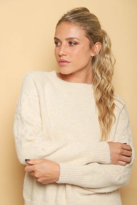 Sweater KRISTAL Mohair bordado FLORES GUL807