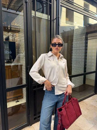 Camisa KARLSON Gamuza Con Calado GU70254 - Vista 5