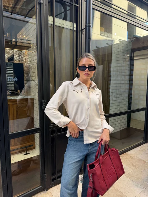 Camisa KARLSON Gamuza Con Calado GU70254