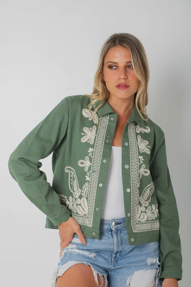 Chaqueta FORTY de Gabardina Bordada GUF6005