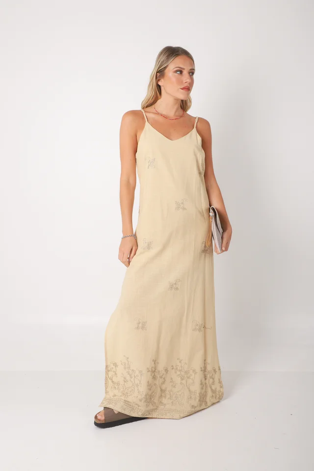 Vestido VOILA Lino bordado GUK70142-2