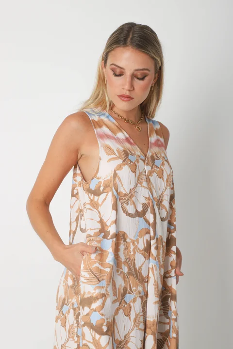 Vestido Mandarin ANDIRA c/ Bolsillos GU252