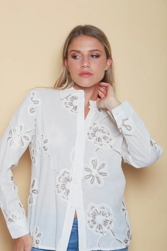 Camisa LAFAYETTE FLOR BORDADA GU5193