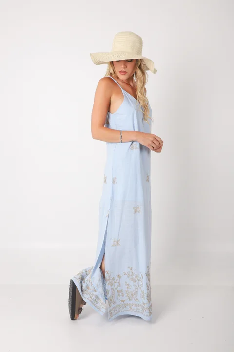 Vestido VOILA Lino bordado GUK70142-2