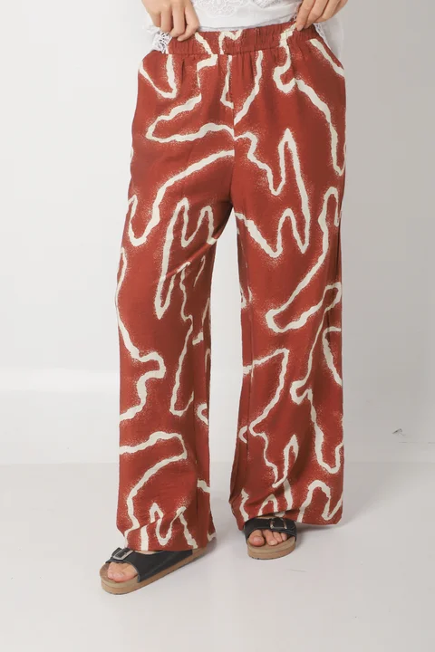 Palazzo CAMBODIA de Lino estampado c/ Bolsillo GUK70151-1