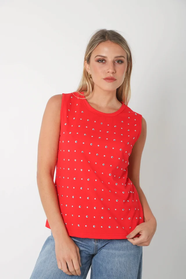 Musculosa  AIME Premium Algodón con Tachas GU70137