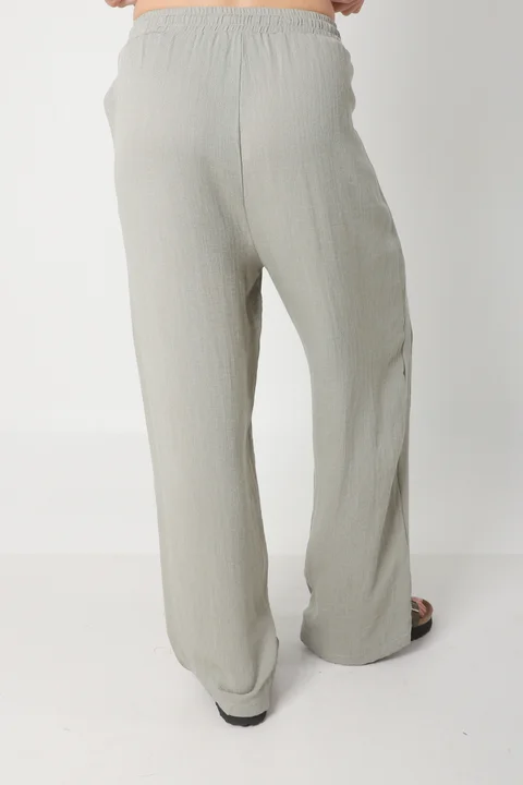 Pantalón MARE de Lino con  Tiras Bolsillos GU0332