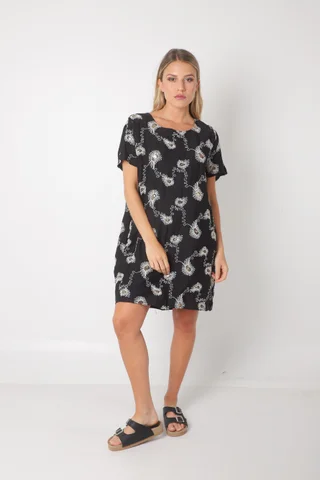  Vestido LOIRA lino c/bordado GUCH3013-1 - Vista 1