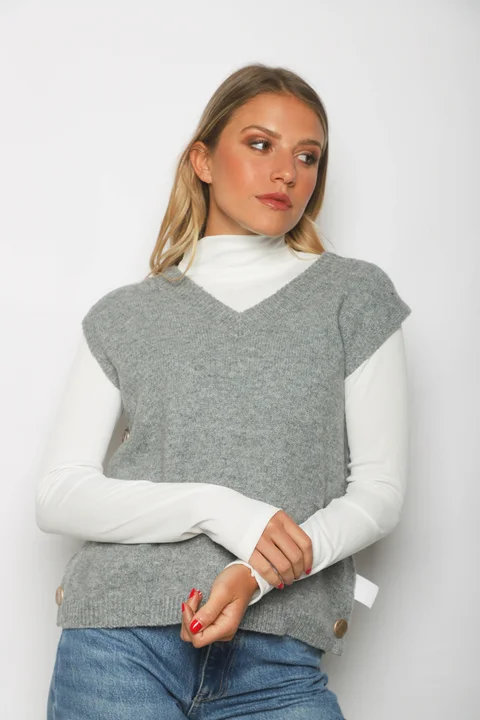 Chaleco FRANCE Cashmire Botones GU67602