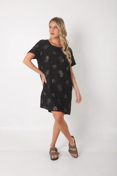 Vestido REGAZZA Lino c/bordado GUCH3013