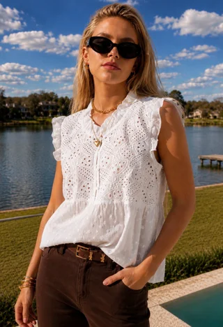 Blusa YUKI Broderie Bordada GU70210 - Vista 4