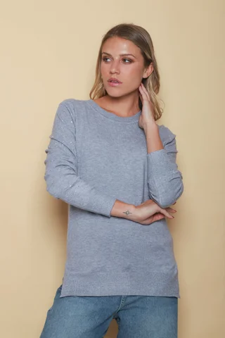 Sweater LUXURY Lurex con Strass GUL624 - Vista 5