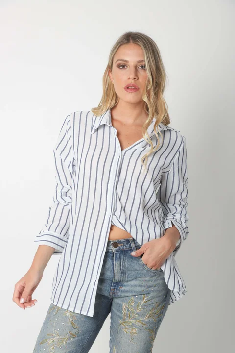 Camisa BELE Lino Rayada