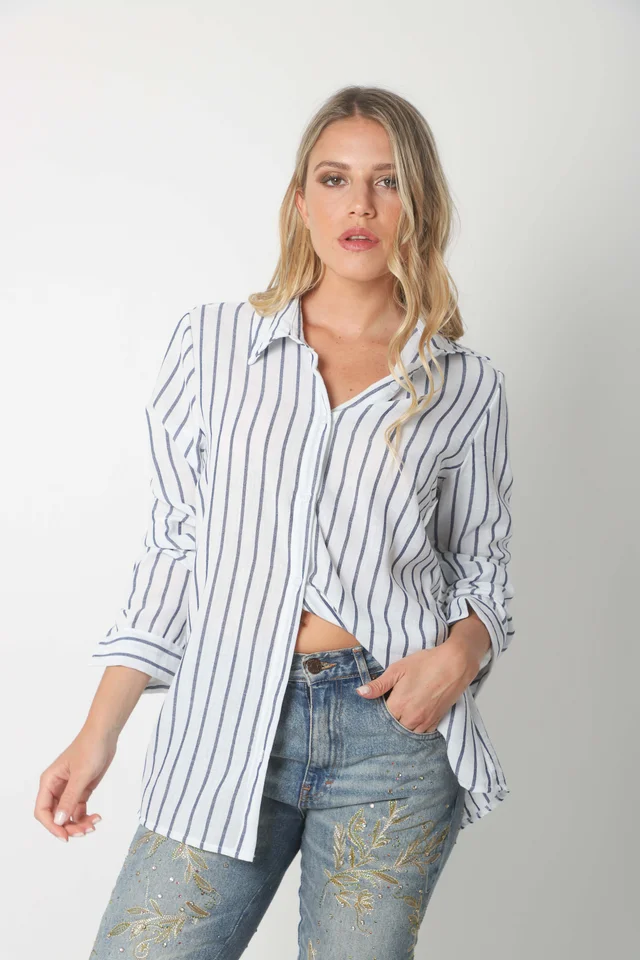 Camisa BELE Lino Rayada