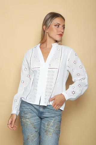 Camisa DARCIL Broderie GU70199 - Vista 4