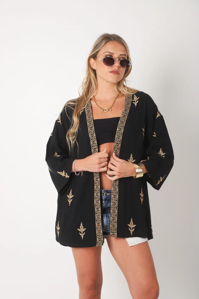 Kimono SIBYL lino c/bordado GU0540