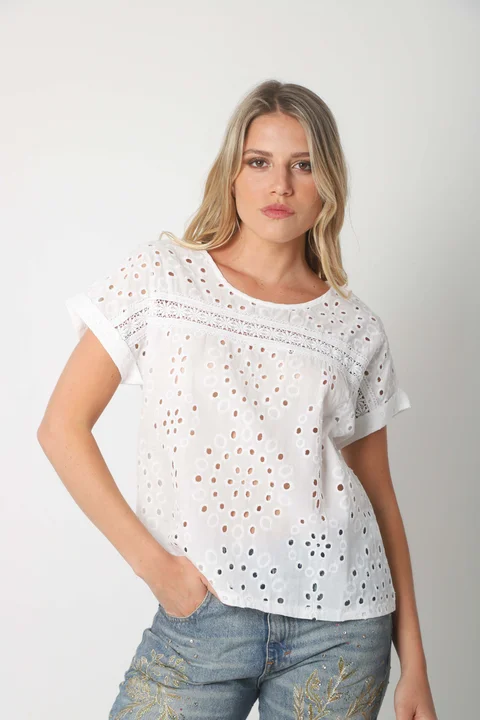 Blusa NADINE Broderie Bordada GUK70203