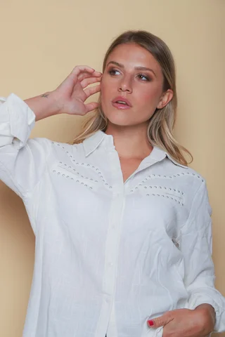 Camisa BANGKOK Lino c/tachas GUP33011 - Vista 6