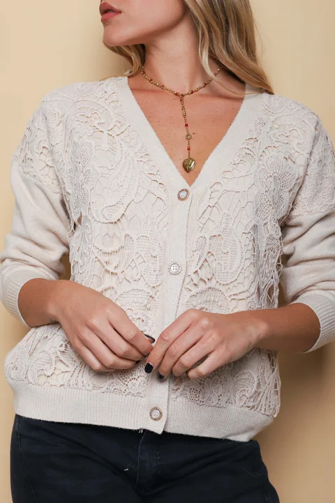 Saco LARROUS Bordado c/ Botones con Brillos GUL827