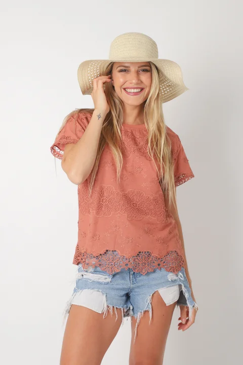 Remera KOISY Broderie Bordada GU5164