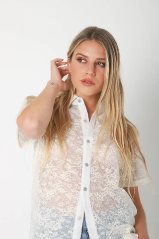 Camisa NARA c/ Lentejuelas Bordada GU5169 - Vista 3