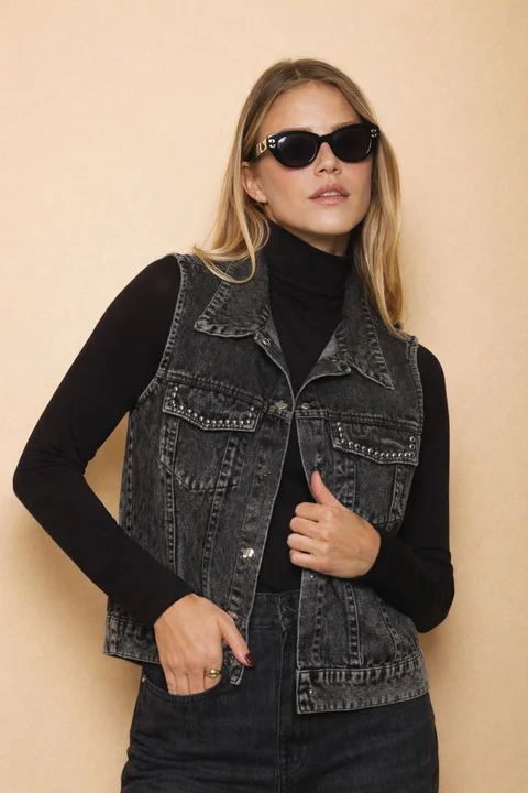 Chaleco Jean LIBI c/ Tachas GUK70102