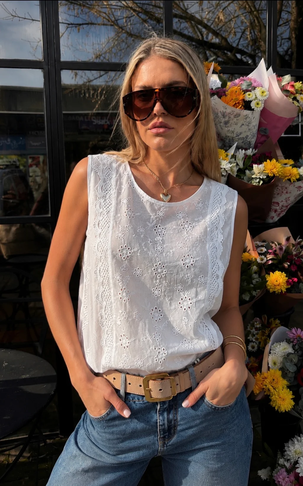 Blusa MUISY Broderie c/Volado GUK70222