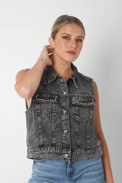 Chaleco Jean LIBI c/ Tachas GUK70102