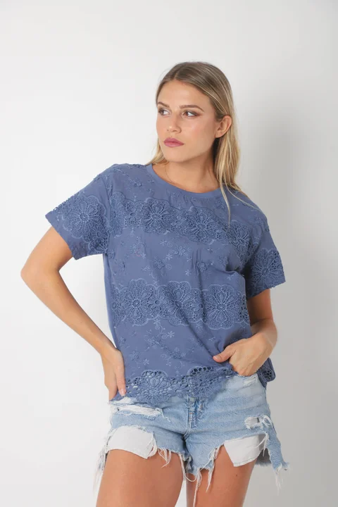 Remera KOISY Broderie Bordada GU5164