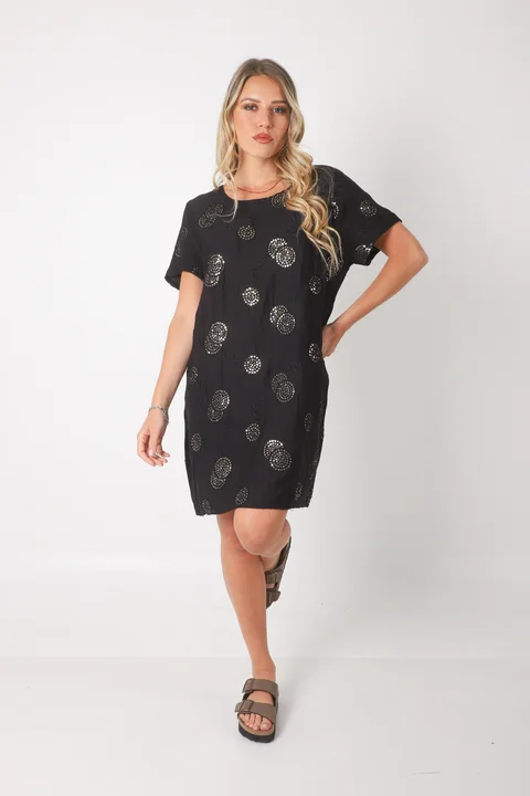 Vestido REGAZZA Lino c/bordado GUCH3013