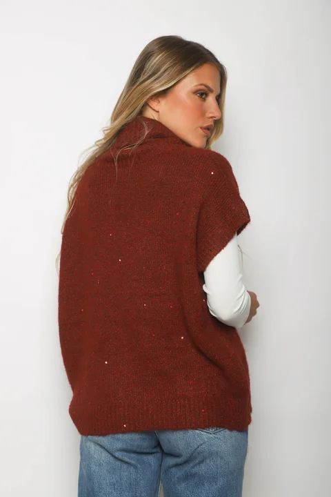 Polera MOMMA Manga Corta con Lentejuelas GU67601