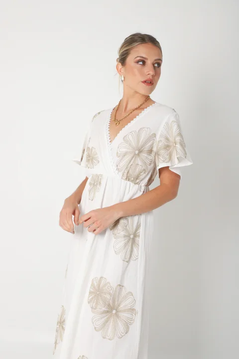 Vestido MISUKA de Lino Bordado GU250115