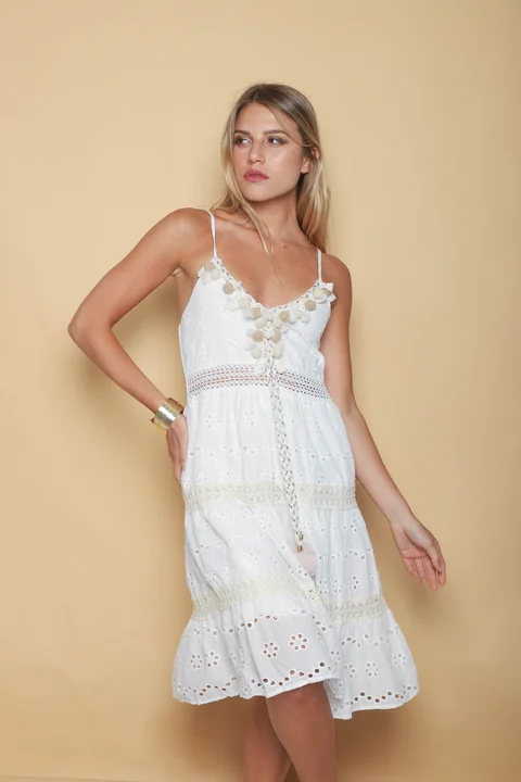 Vestido Cloe Broderie con Cordon GUK4034