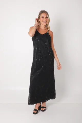 Vestido DREAMS encaje y lentejuelas GUK70177 - Vista 3