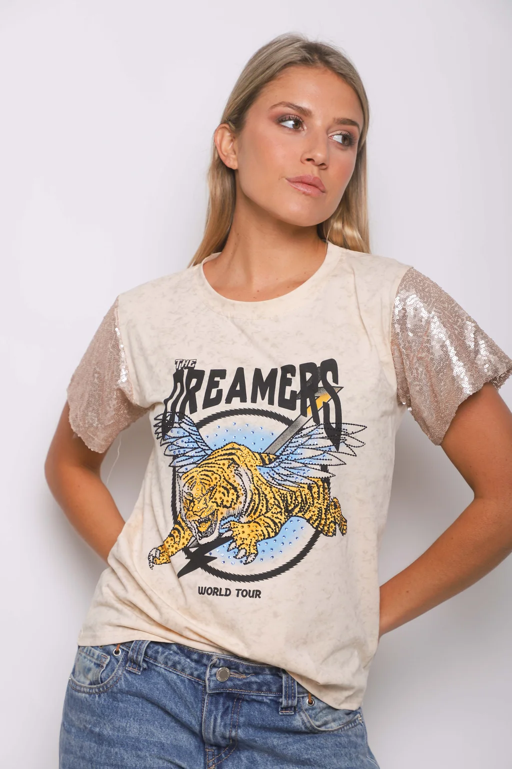 Remera DREAMERS Nevada c/ Lentejuelas  GU5106