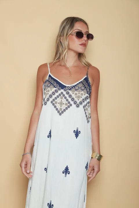 Vestido ARCIL lino estampado GUK70142-7