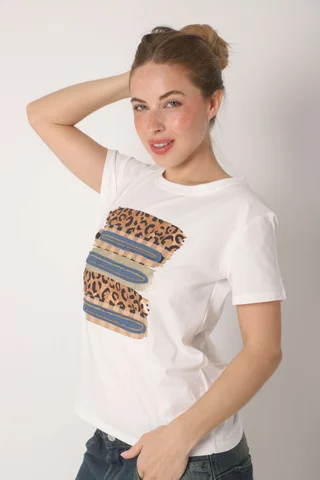 Remera MAGNOLIA PRINT c/ Mini Lentejuelas  GU5145 - Vista 6